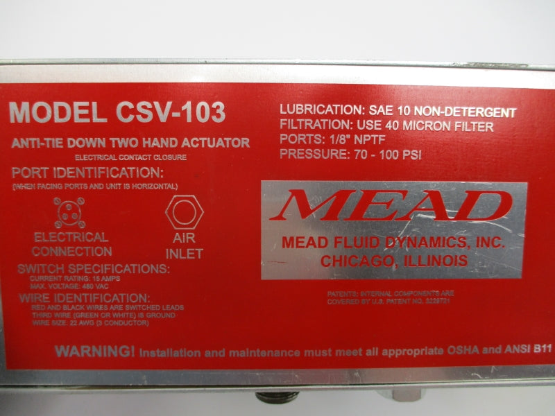 MEAD CSV-103 480VAC 15A 70-100PSI 1/8" NSNP