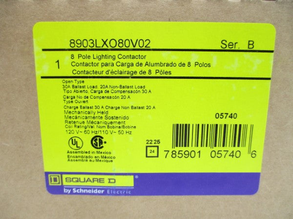 SQUARE D 8903LXO80V02 SER. B 110/120V 30A NSFS
