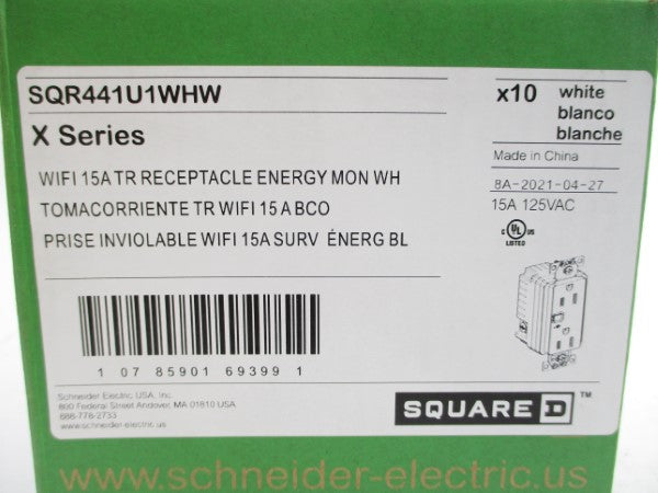 SQUARE D SQR441U1WHW 125VAC 15A (PKG OF 10) NSMP