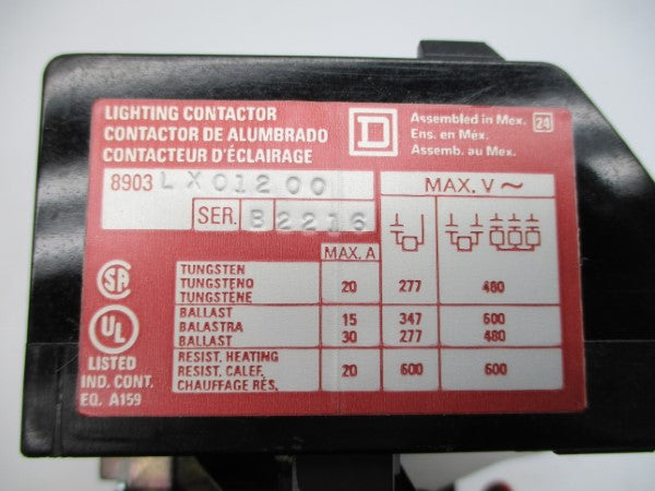SQUARE D 8903LXO1200V02 SER. B 110/120V 30A NSMP
