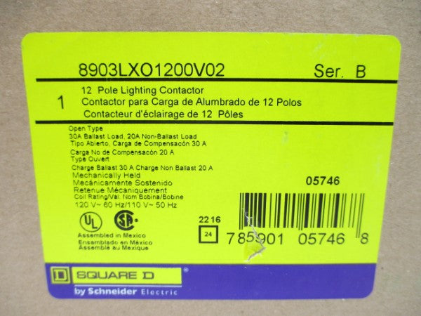 SQUARE D 8903LXO1200V02 SER. B 110/120V 30A NSMP