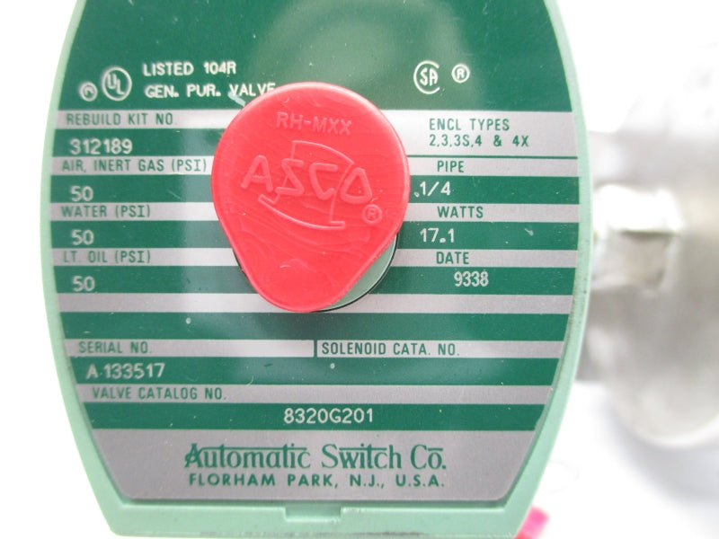 ASCO 8320G201 110/120V 50PSI 1/4" UNMP