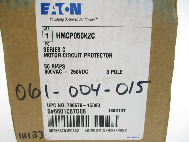 EATON HMCP050K2 6601C86G08 SER. C 600VAC 50A (GREY) NSMP