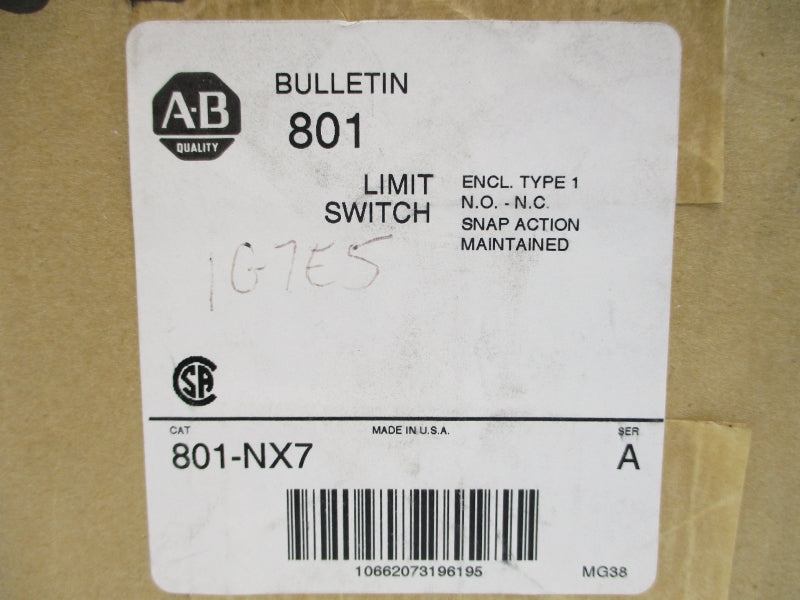 ALLEN BRADLEY 801-NX7 SER. A (BR/WH) NSMP