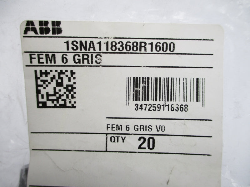 ABB 1SNA118368R1600 FEM6GRIS (PKG OF 20) NSMP