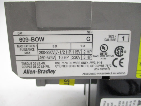 ALLEN BRADLEY 609-BOW SER. G 460-575V (BR/WH) NSMP