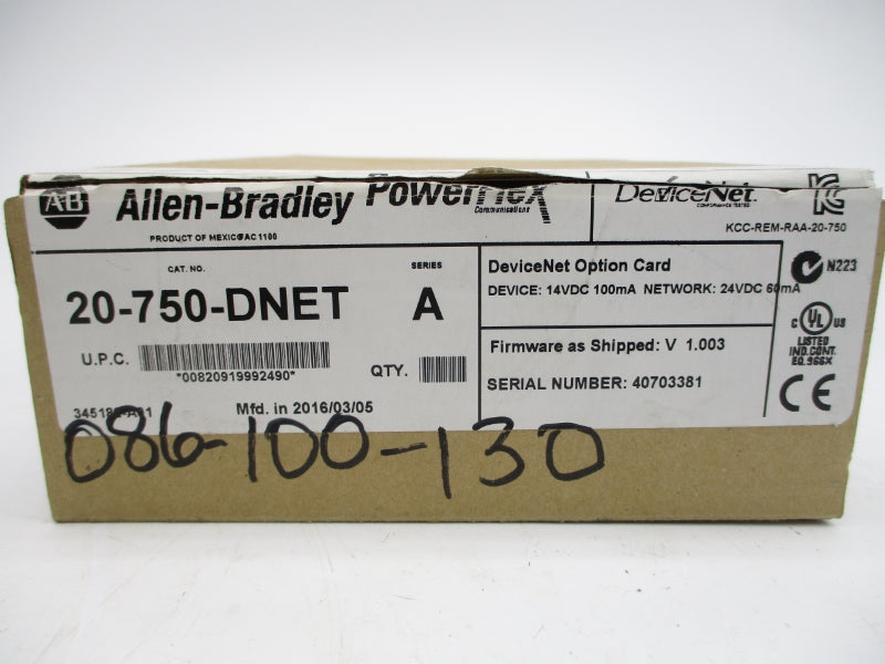 ALLEN BRADLEY 20-750-DNET SER. A F/W 1.003 24VDC NSMP