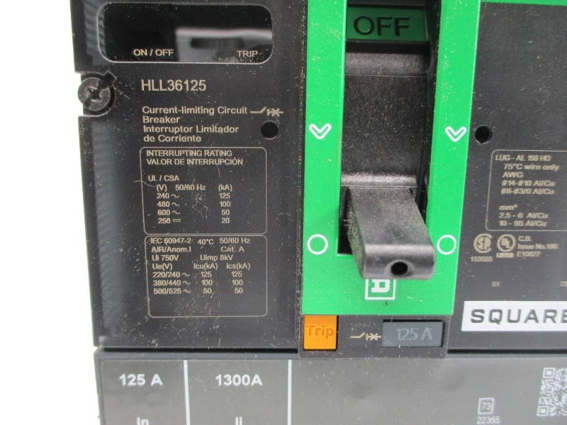 SQUARE D HLL36125 600V 125A NSMP