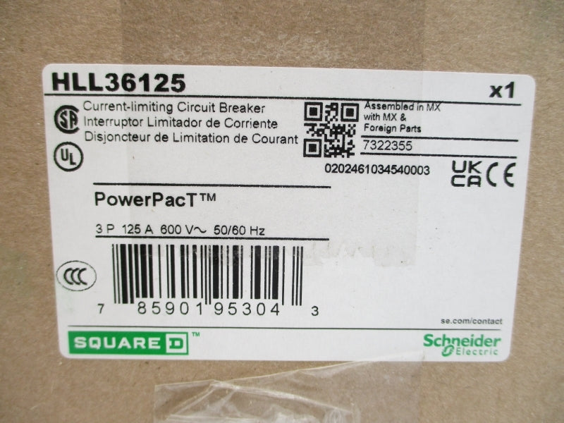 SQUARE D HLL36125 600V 125A NSMP