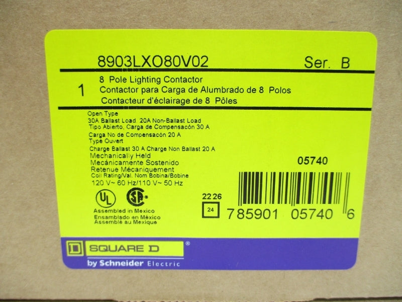 SQUARE D 8903LXO80V02 SER. B 120V 30A NSFS