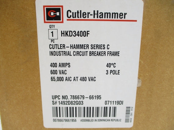 CUTLER HAMMER HKD3400F SER. C 600VAC 400A NSMP