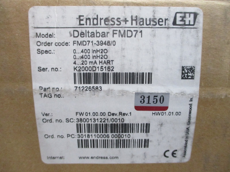 ENDRESS+HAUSER DELTABARFMD71 71226583 NSMP