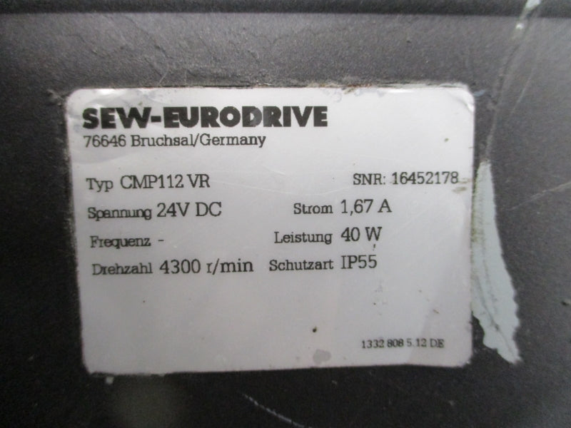 SEW-EURODRIVE FH67BCMP112S/KY/VR/RH1M/KK W/ CMP112VR FH67B/A 400V 45.50A NSNP