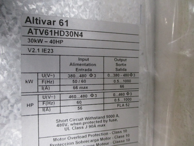 SCHNEIDER ELECTRIC ATV61HD30N4 380/480V 52A NSMP