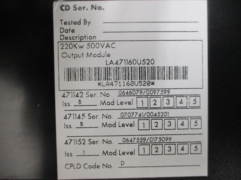 PARKER LA471160U520 500VAC NSNP