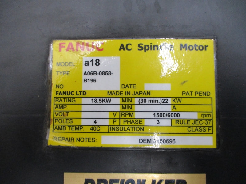FANUC A06B-0858-B196 NSMP