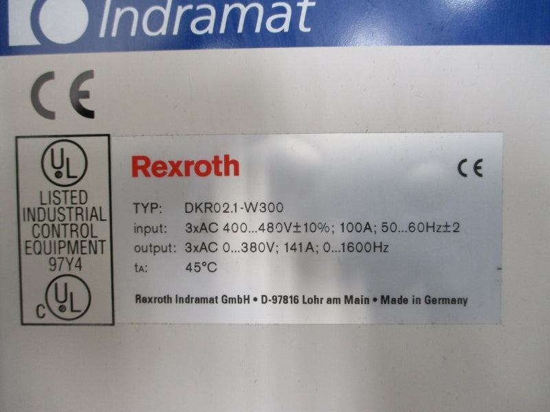 REXROTH DKR02.1-W300N-BT26-01-FW 400-480VAC 100A NSMP