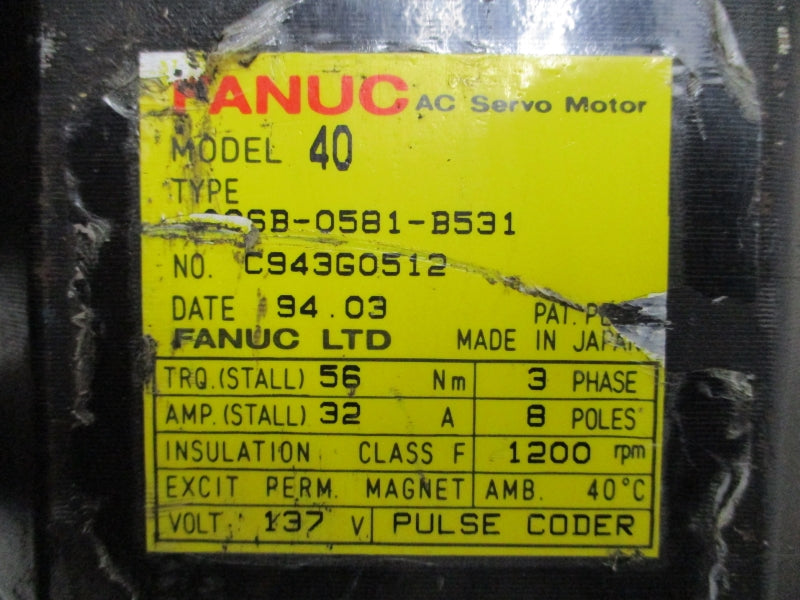 FANUC A06B-0581-B531 137V 32A (AS PICTURED) NSNP