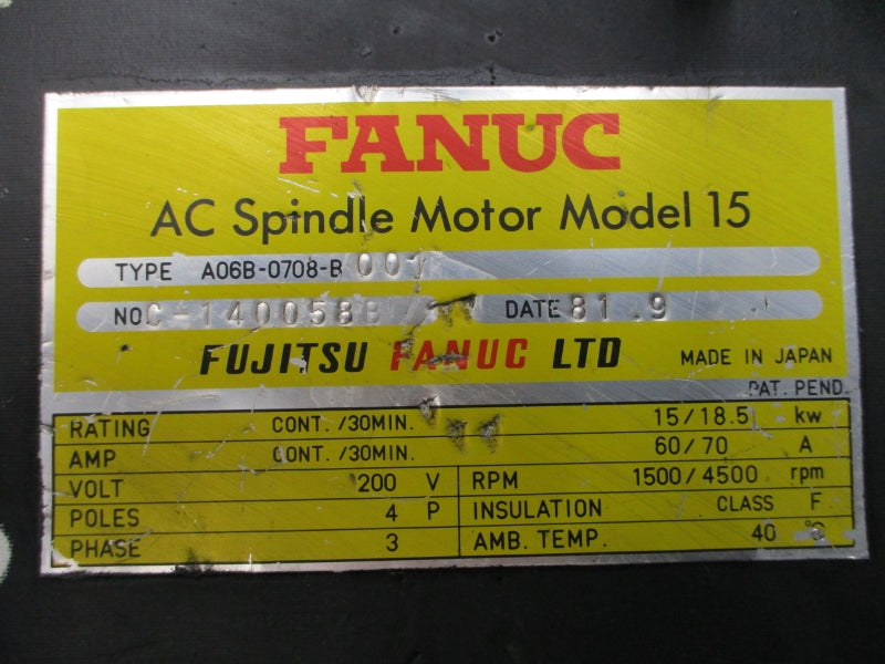 FANUC A06B-0708-B001 200V 60/70A UNMP