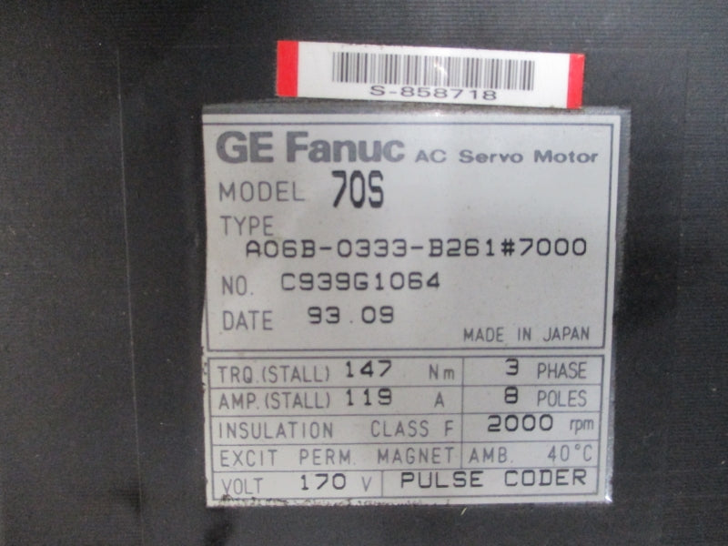 GE FANUC A06B-0333-B261#7000 170V 119A NSNP