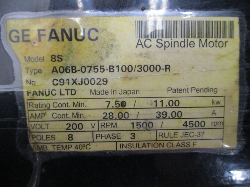 GE FANUC A06B-0755-B100/3000-R 200V 28.00/39.00A UNMP