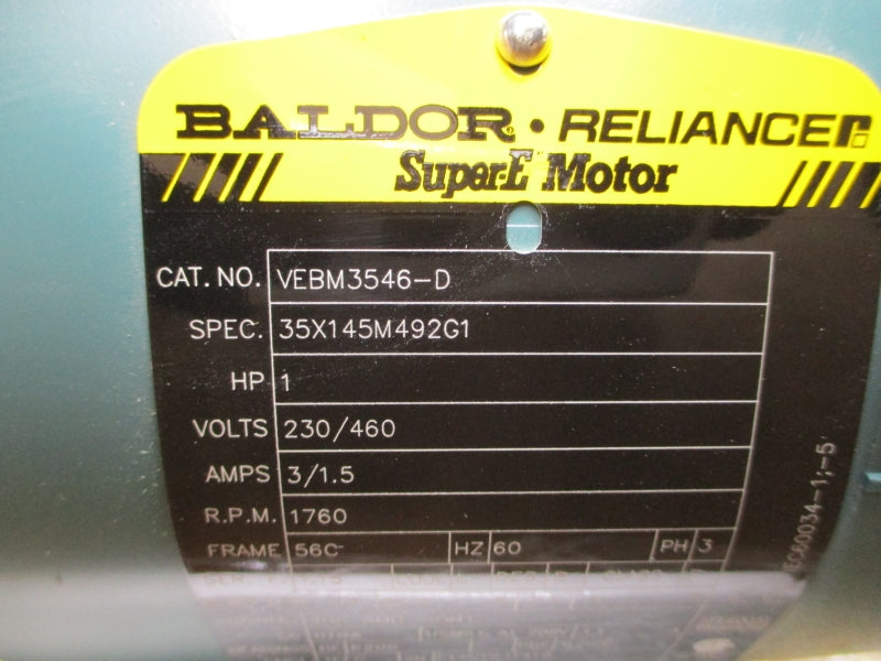 BALDOR VEBM3546-D 230/460V 3/1.5A NSMP