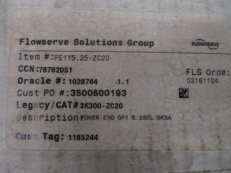 FLOWSERVE DURCO DY55721A PE1Y5.25-ZC20 NSMP