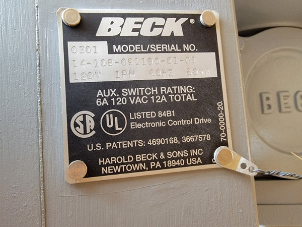 BECK 0301 14-108-091190-01-01 120VAC 12A NSMP