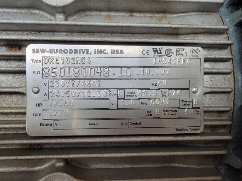 SEW-EURODRIVE K87DRE132MC4 230/460V 24.50/12.30A NSMP