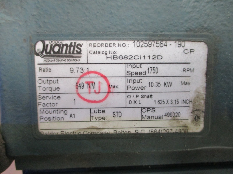 DODGE QUANTIS HB682CI112D W/ MODICON TELEMECANIQUE BPH1902N5MA2CA1 480V 79.6A NSMP