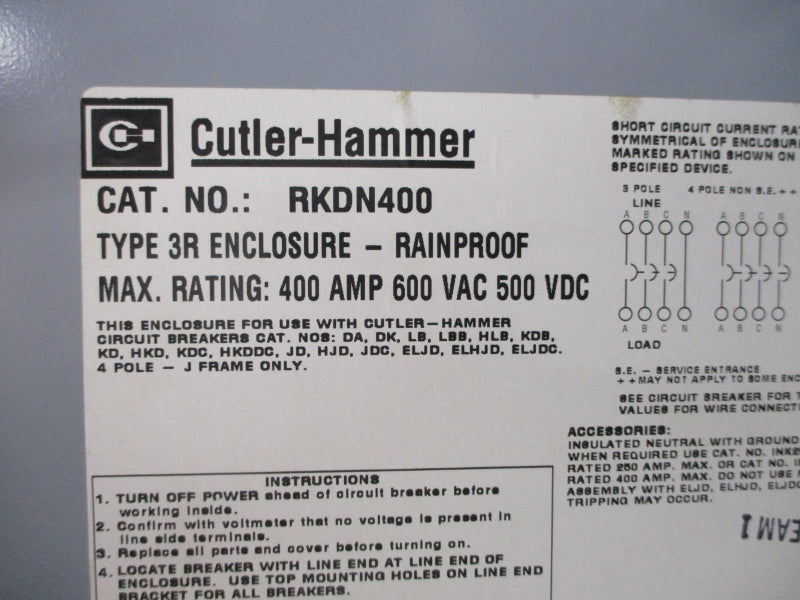 CUTLER HAMMER RKDN400 600VAC 400A NSMP