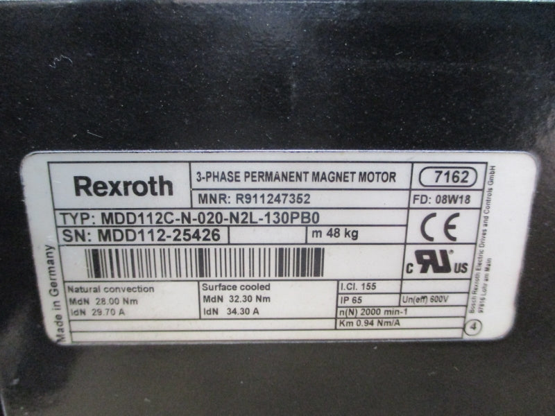 REXROTH R911247352 MDD112C-N-020-N2L-130PB0 600V 34.30A NSNP