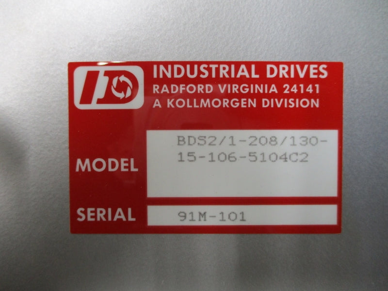 INDUSTRIAL DRIVES BDS2/1-208/130-15-106-5104C2 NSMP