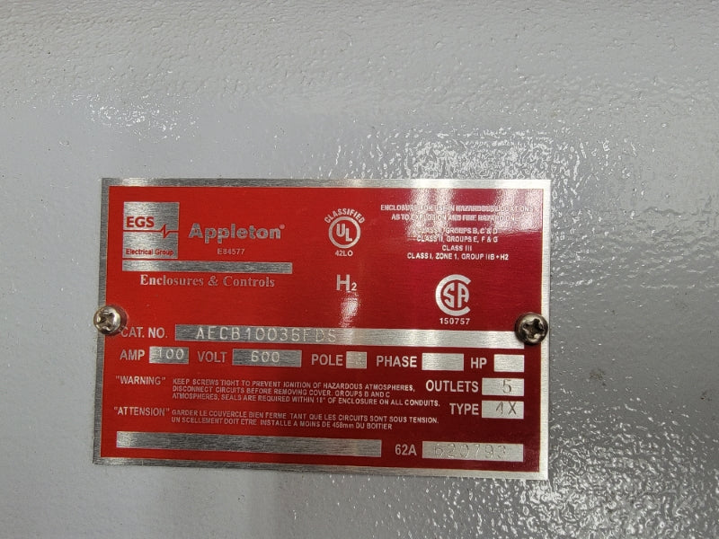 APPLETON AECB10036FDS 600V 100A NSMP