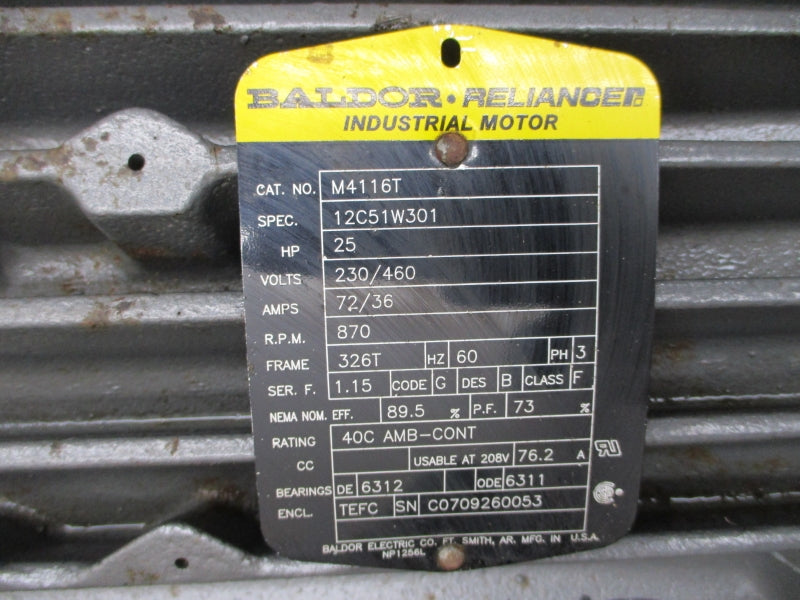 BALDOR RELIANCE M4116T 230/460V 72/36A NSMP