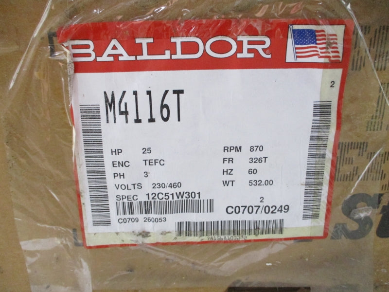 BALDOR RELIANCE M4116T 230/460V 72/36A NSMP