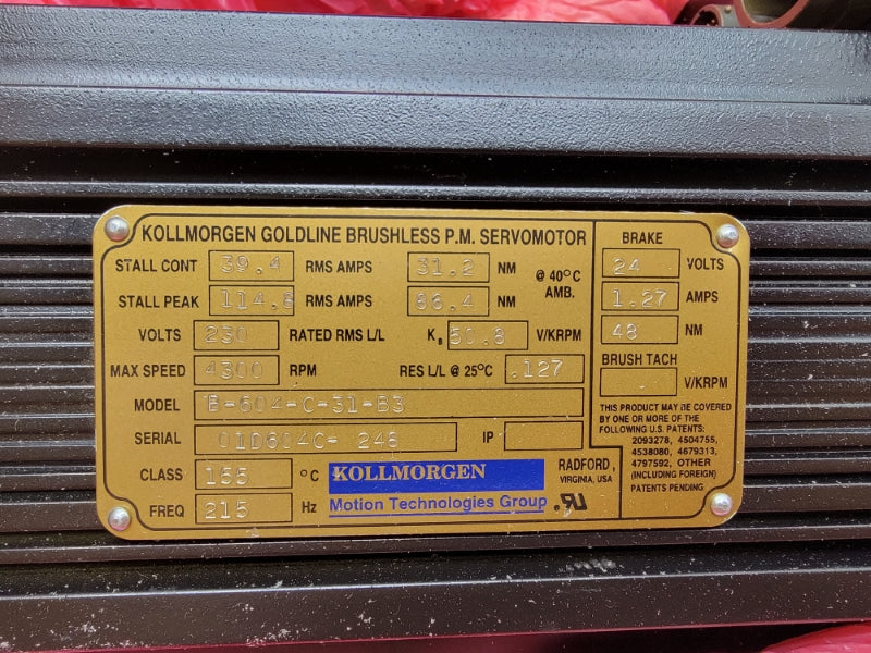 KOLLMORGEN B-604-C-31-B3 230V 114.8A NSMP