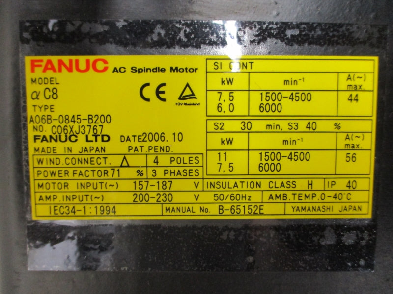 FANUC A06B-0845-B200 200-230V 44/56A NSNP