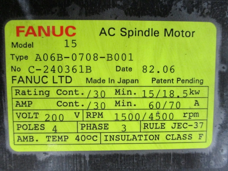 FANUC A06B-0708-B001 200V 60/70A NSNP