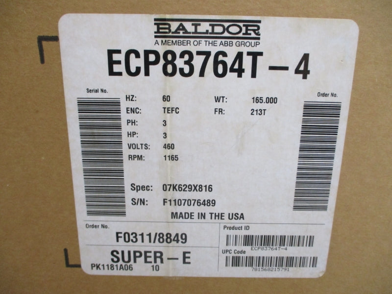 BALDOR ECP83764T-4 460V 4.5A NSMP