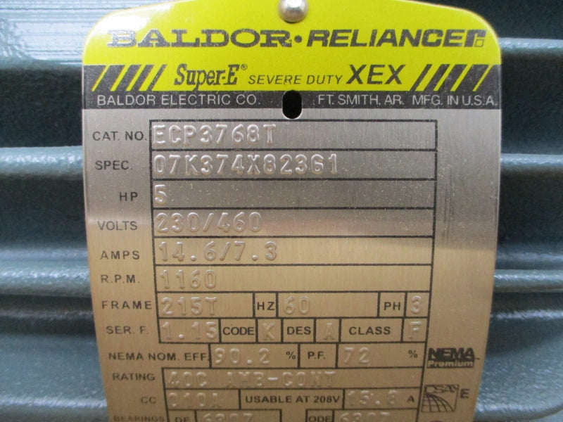 BALDOR RELIANCE ECP3768T 230/460V 14.6/7.3A NSMP