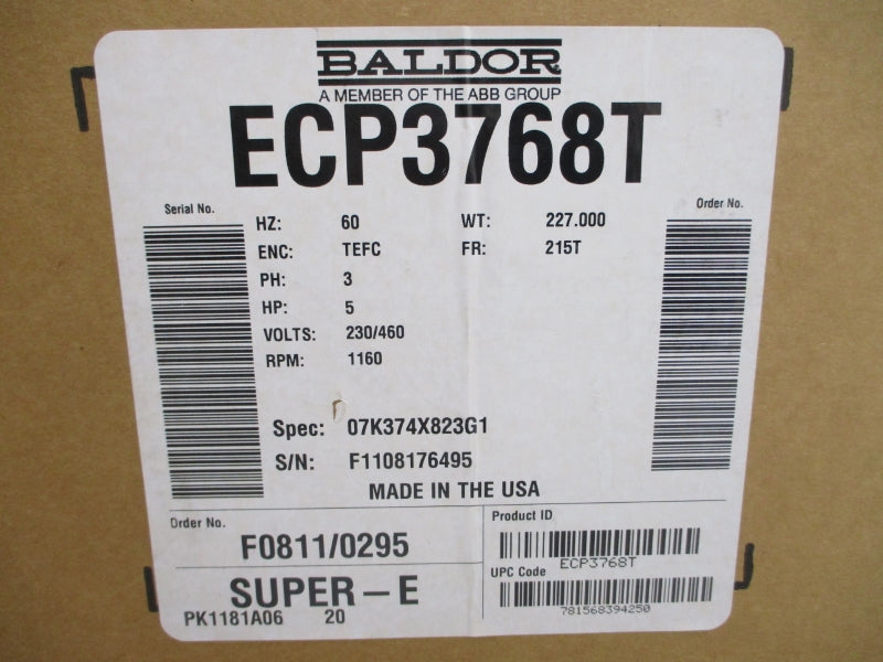 BALDOR RELIANCE ECP3768T 230/460V 14.6/7.3A NSMP
