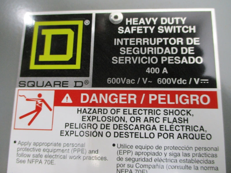 SQUARE D HU365 SER. E04 600VAC 400A NSMP