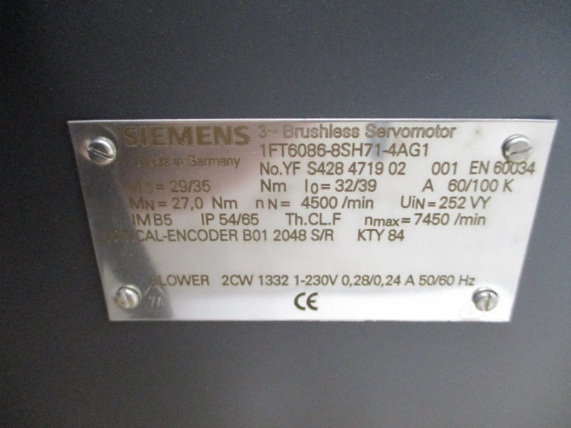 SIEMENS 1FT6086-8SH71-4AG1 252V 60A NSMP