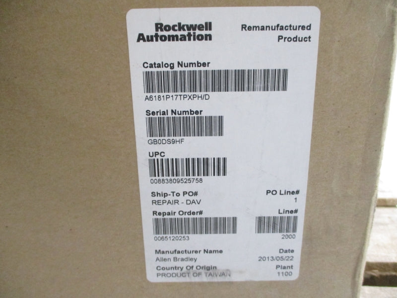 ALLEN BRADLEY 6181P-17TP2KH SER. D 100-240VAC 1.5-0.63A REV. B REMAN