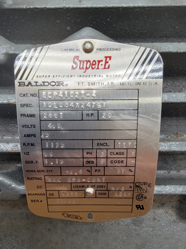 BALDOR ECP4102T-4 10L084X247G1 460V 25A NSMP