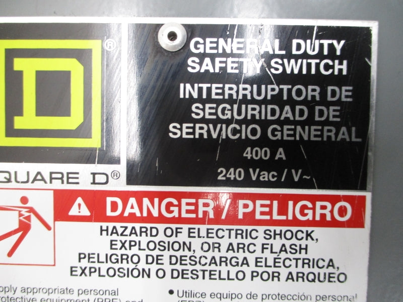 SQUARE D D325N SER. E03 240VAC 400A (AS PICTURED) NSNP