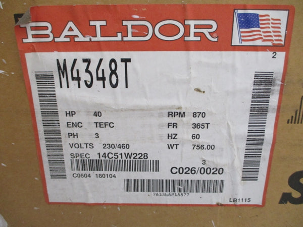 BALDOR M4348T 14C51W228 230/460V 114/57A NSMP