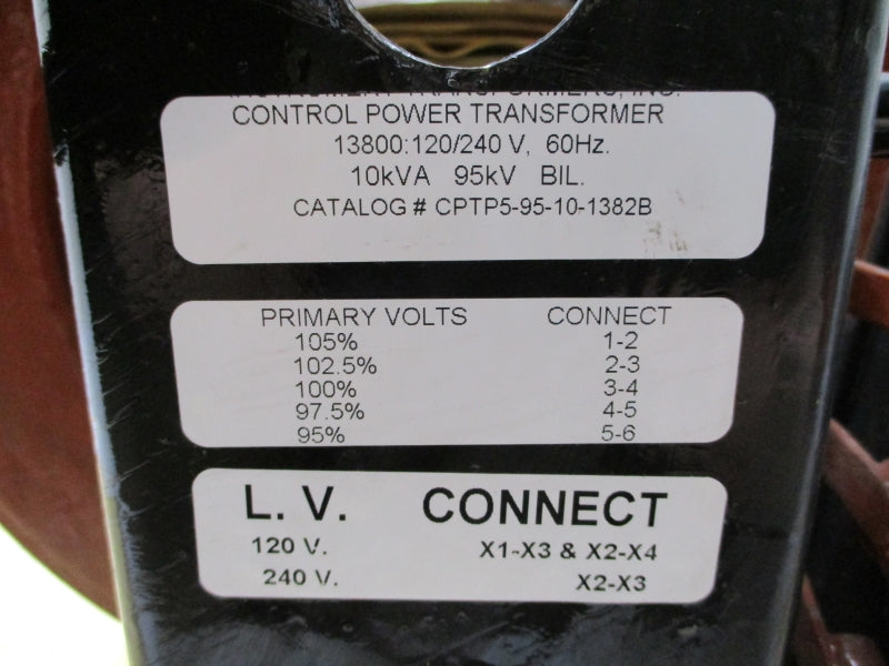 CONTROL POWER TRANSFORMER CPTP5-95-10-1382B 120/240V NSNP
