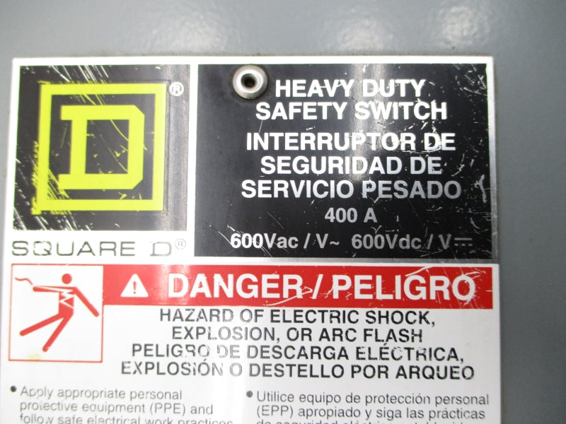 SQUARE D HU365AWK SER. E04 600VAC 400A NSNP